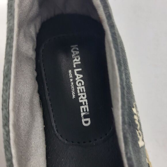 Karl Lagerfeld Espadrilles Women Loafers Slip on canvas suede upper Gray Size 12 - Picture 6 of 10